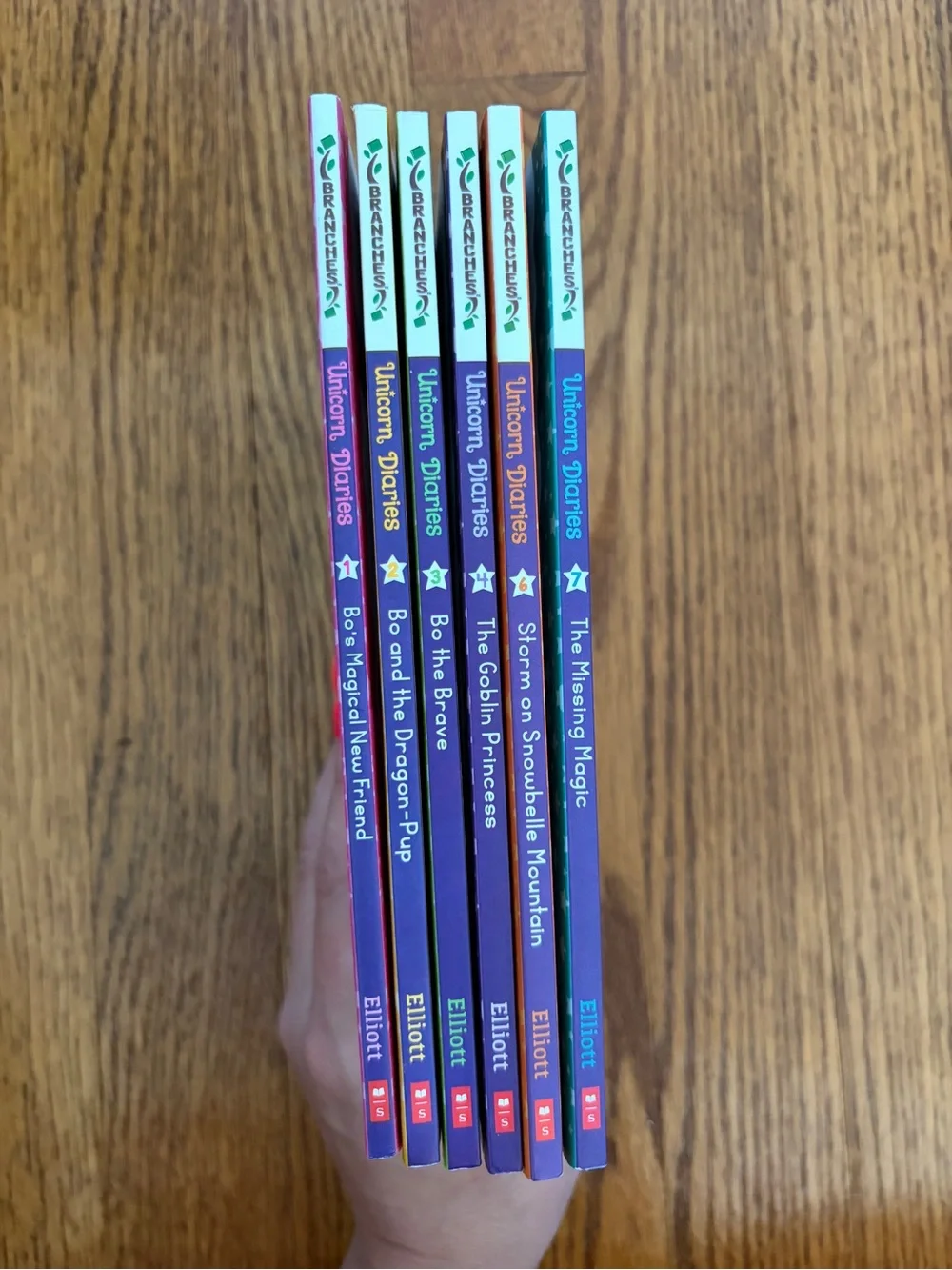 Scholastic Unicorn Diaries book set - pink, green, yellow, orange, purple, blue